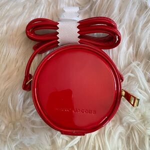 Marc Jacobs red patent leather circular purse NWT